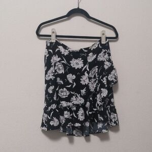 Free People Monochrome Floral Skirt